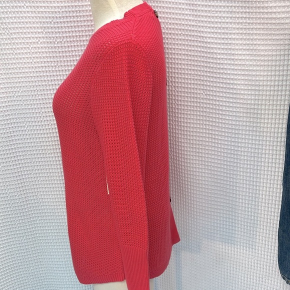 Max Studio Pink XL Crew Knit Sweater with Buttons down Back. NWT. BEAUTIFUL - Picture 2 of 7